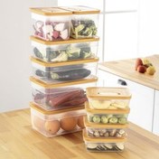 Resim 10'lu Hava Kanallı Ayarlanabilir Sebze Ve Meyve Saklama Kabı 4x(1,15 Lt) 2x(2,35-3,8-5 lt) turuncu Vienev