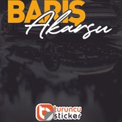 Resim Turuncu Sticker Kişiye Özel Ad Soyad Sticker - İsim Soy İsim Yazısı Sticker Modeli - Ön ve Arka Cam Uyumlu 
