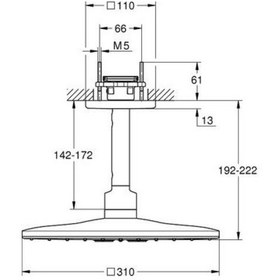 Resim Grohe Rainshower Smartactive 310 Tepe Duşu Seti 142 Mm, 2 Akışlı - 22124kf0 Siyah 
