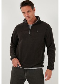 Resim Buratti Slim Fit Anti-Pilling Tüylenme Yapmayan Bato Yaka Şardonlu 2'Li Paket Erkek Polar 5906001S2 Antrasit-Benetton 