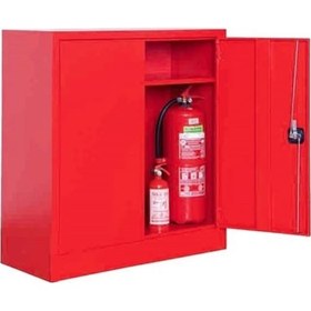 Resim Metal Kırmızı Yangın Tüp Dolabı (100Cm) 