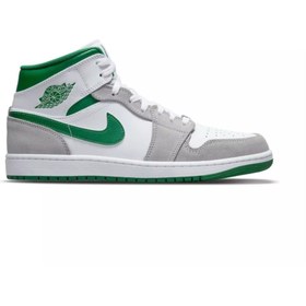 Resim Nike Air Jordan 1 Mid Grey Green Dc7294-103 Erkek Basketbol Ayakkabısı 