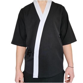 Resim FORMTEKS Sushi Şef Kimono Ceketi Siyah Beyaz 