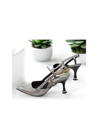Resim Ispartalılar 9826 Kadın Topuklu Ayakkabı 8 Cm Abiye Düğün Nişan Kına Gecesi Ayakkabısı GÜMÜŞ 