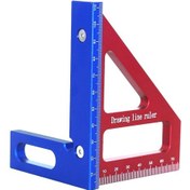 Resim Springsun Ahşap Işçiliği Cetveli Angler Alüminyum Cetvel L Mavi Üçgen Kırmızı 