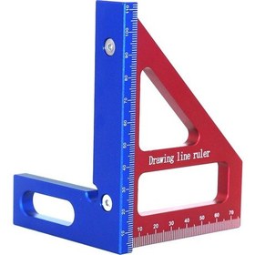 Resim Springsun Ahşap Işçiliği Cetveli Angler Alüminyum Cetvel L Mavi Üçgen Kırmızı 