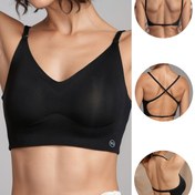 Resim Ultra Rahat, Nefes Alabilen, Yoga, Fitness ve Giyim için Ayarlanabilir Askılar - Maksimum Esneklik için Yumuşak, Teri Emici, Dört Yönlü Esnek Kumaş - Dikişsiz U-Backless Crop Top Spor Sütyen Seti 
