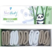 Resim Novibaby 5'li Bambu Yenidoğan Bebek Çorabı I White Beige I 0-6 ay "Karışık Renkli" 
