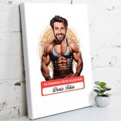 Resim Karikatürlü En Yakışıklı Vücut Geliştirici Kanvas Tablo 