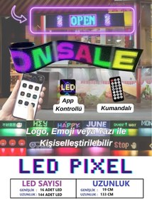 Resim howear Pixel Led Kumandalı Dijital Dinamik Led Kişiselleştirilebilir Kayan Yazı Ev Ofis Araç Uyumlu Led 
