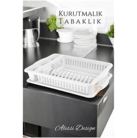 Resim SENSON Bulaşık Durulama Sepeti Tabaklık Bulaşık Kurutmalık BEYAZ Alessi - TDL9061-2824 
