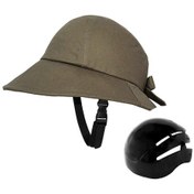 Resim Kadınlar İçin Lacivert Ordu Yeşili Şapka Şeklinde Bisiklet Kaskı. 