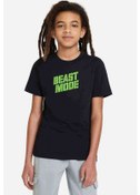 Resim Beast Mode Baskılı Unisex Çocuk Siyah T-Shirt 