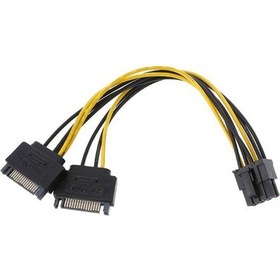 Resim BK Teknoloji Pcı-E Ekran Kartı Güç Kablosu 2 x 15PIN Sata Erkek To 8pin(6+2) 