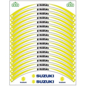 Resim Sarı Beyaz Suzukı Uyumlu Reflektörlü Jant Şeridi 