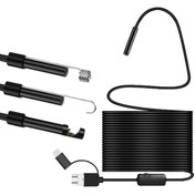 Resim NEVARSA Yılan Endoskop Kamera 5 Mt Su Geçirmez Ledli Sert Kablo 7 Mm Android Uyumlu 