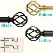 Resim 1 Adet Premium Ayarlanabilir Metal Perde Çubuğu - El Yapımı Uçlu, Kolay Kurulum için Sağlam Teleskopik Çubuk, Oturma Odası, Yatak Odası ve Banyo Dekoru İçin Mükemmel 