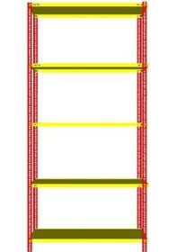 Resim Sarı Kırmızı Taraftar Rafı - Taraftar Rafları 43x75 Cm-0.70 Mm-200 Cm Galvaniz 