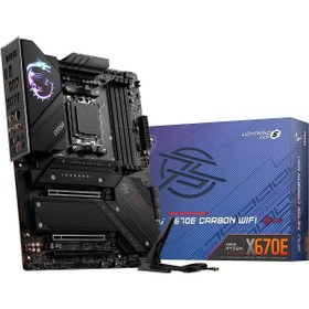 Resim Kaliko MSI MPG X670E CARBON WIFI AM5 DDR5 4x M.2 USB 3.2 HDMI DP 2.5G LAN AMD WIFI 6E RGB ATX Anakart 