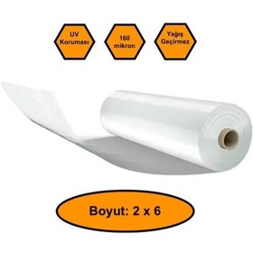 Resim 160 Micron Naylon Örtü, Şeffaf Su Geçirmez Naylon, 2x6 Metre 