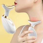 Resim Ev Kullanımı İçin Taşınabilir Boyun & Yüz Masaj Aleti - AAA Pil ile Çalışır (Piller Dahil Değildir), Ergonomik Tasarım, Beyaz & Altın Renkli, Dolaşımı Teşvik Eder ve Gerginliği Azaltır - Kadınlar & Kızlar için Mükemmel Hediye, Şık Modern Cihaz 