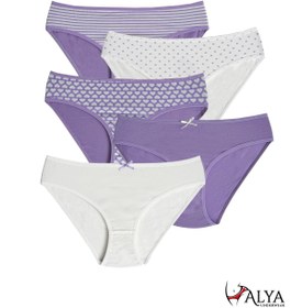 Resim ALYA UNDERWEAR Kız Çocuk - Garson Pamuklu Kumaş Lila Varyant Slip Külot 5'li Paket 