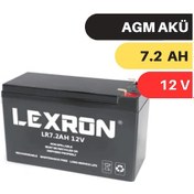 Resim Lexron 7.2a 12v Kuru Tip Akü 