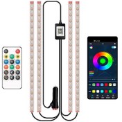 Resim Cbtx M272 Uzaktan Kumanda 72 Led Boncuk Lambalar Araba Ayak Bölmesi Suv İç Işıklar Bluetooth App Araba İç Işıklar 