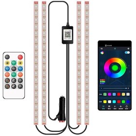 Resim Cbtx M272 Uzaktan Kumanda 72 Led Boncuk Lambalar Araba Ayak Bölmesi Suv İç Işıklar Bluetooth App Araba İç Işıklar 