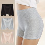 Resim QUASTI Kadın Yüksek Bel Pamuk Çamaşır, 3-Lü Paket, Düz Renk, Basit Stil, Soluk, Esnek, Rahat, Elegant Dizayn Kumaş İç Çamaşırı 