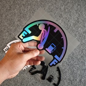 Resim 1 adet Vinil Yağ Ölçer Sticker, Su Geçirmez Güneş Geçirmez Araba Gövde Çizik Kaplama, Dayanıklı Çöp için Erkek Karikatür Yakıt Tankı Kaplama Sticker, Araç Dekorasyonu için Araç Vinil Sticker 