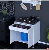 Resim Doqu Xl Set Ocak Altı Dolap 70x88x48 Cm 1 Çekmece 2 Kapaklı Ve 1 Gözlü Tüp Bölmeli Beyaz Dolap Beyaz 