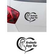 Resim New Jargon Arabada Anne Var Yazısı ve Kalp Stickeri Yapıştırması 12X10CM 