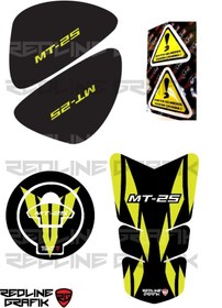 Resim Redline Grafik Yamaha Mt 25 Yeni Versiyon Tank Pad Seti Neon 