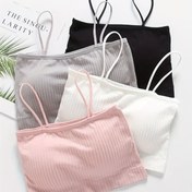 Resim 1/4 adet Rastgele Renkli Düz Renkli Dişli Çelik Olmayan Yüzük Bebek Sütyeni için 11-13 Yaş Kızlar Gelişimsel Eğitim Sütyen Tank Top 