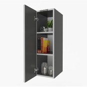 Resim Zkenzlife mutfak dolabı irem 090.030.32 gri 2 raflı kapaklı ofis banyo kiler evrak kitaplık 