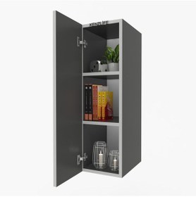 Resim Zkenzlife mutfak dolabı irem 090.030.32 gri 2 raflı kapaklı ofis banyo kiler evrak kitaplık 