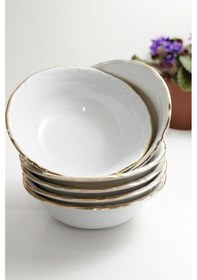 Resim Porland 6'Lı Yaldızlı 13 Cm Porselen Kase 