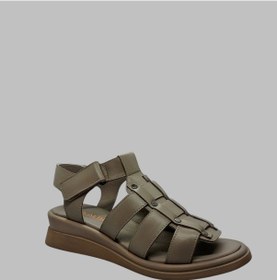 Resim Albini A-10888 Kadın Deri Sandalet Vizon 
