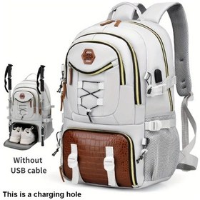 Resim Oldfriend Gri Weıxıer Uniseks Sırt Çantası, Ayakkabı Bölmeli Seyahat Okul Laptop Çantası Gri 