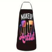 Resim Makyaj Sanatçıları için 1 adet Eğlenceli Önlük - Parlak Kozmetik Tasarım 'MAKEUP ARTIST' Yazısı, Her İki Cinsiyet için Uygun, Polyesterden Yapılmış, Yemek Pişirme, Pastacılık, Bahçe İşleri ve Güzellik Salonu Aktiviteleri için İdeal, Şaka Yollu Tasarım ile Ayarlanabilir Boyun Askısı. 