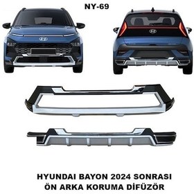 Resim Hyundai Bayon Ön Ve Arka Tampon Koruma Difüzör Bayon 2024 Sonrası Spor Model Difüzör 