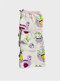 Resim elmas kids Kız Çocuk %100 Pamuklu Pembe Renk Flamingo Tavşan Kedi Desenli 2 li Boxer 