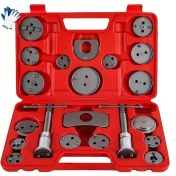 Resim Facoow 24 Parçalı Ağır Hizmet Tipi Çelik Disk Fren Kaliper Piston Kompresör Geri Sarma Araç Seti, 18 Adaptör, Çift El İtki Cıvataları, Tutucu Plakaları ve Eldivenlerle Fren Balatası Değişimi İçin Çoğu ABD, Avrupa, Japon Arabalarına Uygundur 