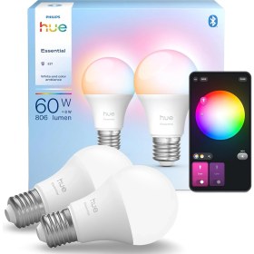 Resim Nisar Store Hue 8W E27 806 Lumen Renkli Akıllı Ampul A60 (2'li Ekopaket) 