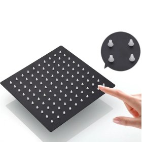 Resim 8 Inç Siyah Paslanmaz Çelik 2mm Ultra Ince Yağmur Duş Başlığı Duvar ve Tavan Kare Yağmur Duş Başlığı Için | Duş Başlıkları (Yurt Dışından) 