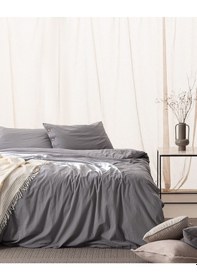 Resim Madame Coco Linda Çift Kişilik Yıkamalı Gofre Nevresim Takımı Gri 