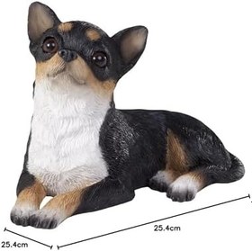 Resim Sandicast Orijinal Beden Tri Chihuahua Heykel, Siyah, S Beden 