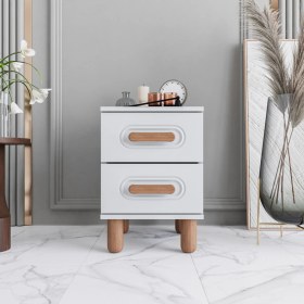 Resim Monzio Otto 2 Çekmeceli Komodin Tamamı Mdf (Beyaz) 