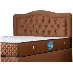 Resim Setaymobilya Baza, Şah Açık Kahve Çift Kişilik Baza + Başlık + Deluxe Yatak 